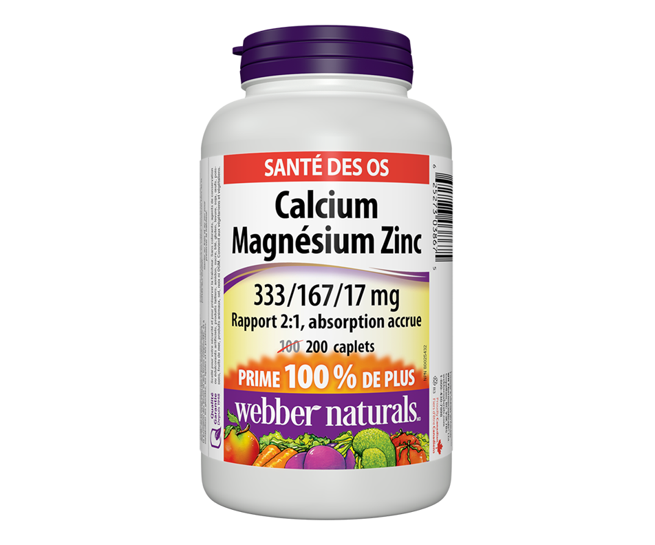 Calcium magnésium zinc, 200 unités ber Naturals Tous les autres minéraux Jean Coutu