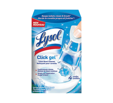 Image du produit Lysol - Click Gel nettoyant pour cuvette, 4 unités, chute d'eau printanière