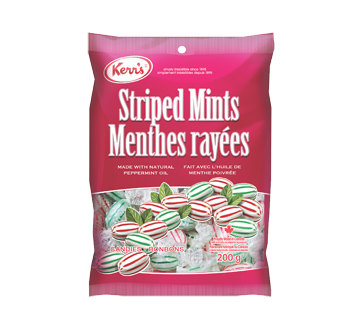 Bonbon régulier - Menthe rayée, 200 g