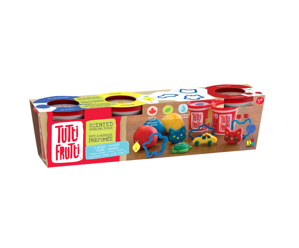 Pâte à modeler parfumée, 3 unités Tutti Frutti Cadeaux pour tout petits Jean Coutu Pâte à modeler parfumée, 3 unités Tutti Frutti Cadeaux pour tout petits Jean Coutu