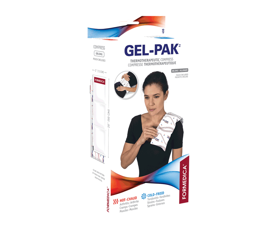 Compresse de gel chaude ou froide réutilisable avec pochette GelPak, 1