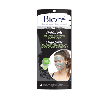 Masque une minute auto-chauffant au charbon naturel, 4 x 7 g