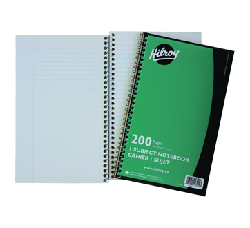 Cahier 1 matière à spirale, 1 unité