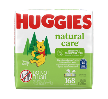 Image 3 du produit Huggies - Natural Care lingettes pour bébés pour peau sensible, non parfumées, 168 unités