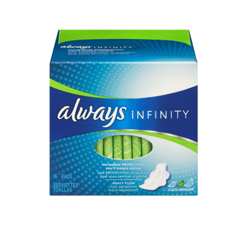 Image 3 du produit Always - Serviettes Infinity flux abondant avec ailes, 16 unités, non parfumées