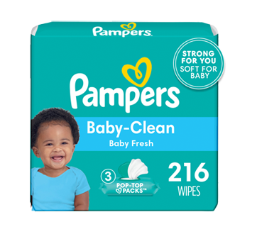 Lingettes pour bébés parfumées Complete Clean, 3X boîtes distributrices, 216 unités