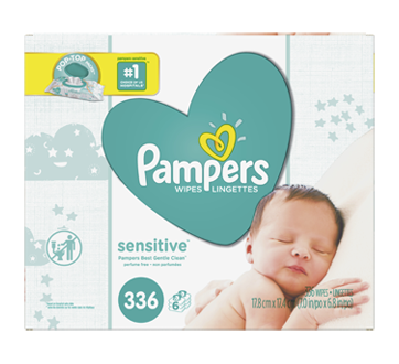Image du produit Pampers - Sensitive lingettes pour bébés, 336 unités