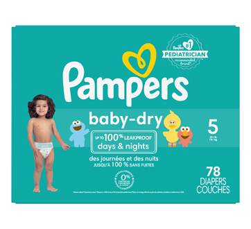 Couches Baby Dry, taille 5, format super, 78 unités – Pampers : Couche