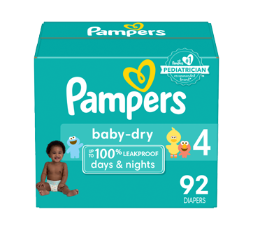 Couches Baby-Dry, taille 4, 92 unités – Pampers : Couche