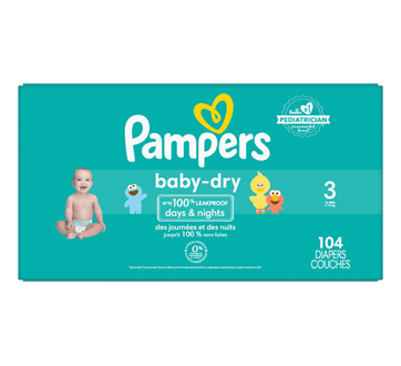 Couches Baby Dry 104 Unites Taille 3 Pampers Couche Jean Coutu