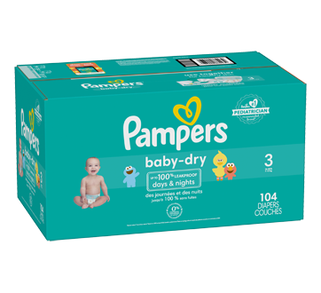 Baby-Dry couches taille 3, 104 unités – Pampers : Couche