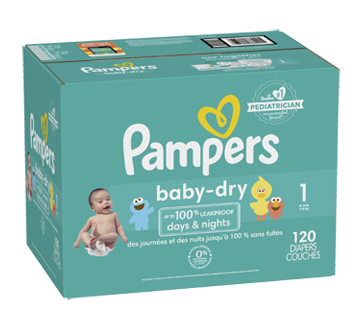 Image 2 du produit Pampers - Couches Baby Dry, 120 unités, taille 1, format super