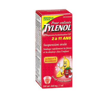 Image 2 du produit Tylenol - Tylenol pour enfants suspension orale d'acétaminophène, 100 ml, virage fraise banane