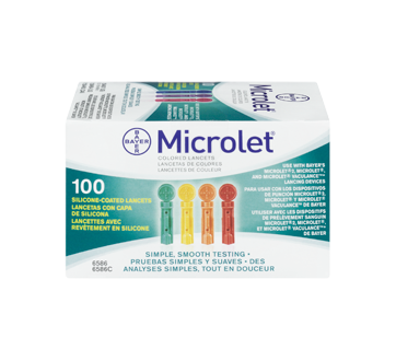Image 1 du produit Microlet - Lancettes de couleur avec revêtement en silicone, 100 unités