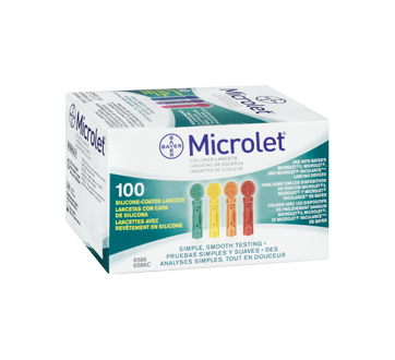 Image 2 du produit Microlet - Lancettes de couleur avec revêtement en silicone, 100 unités