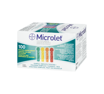 Image 3 du produit Microlet - Lancettes de couleur avec revêtement en silicone, 100 unités