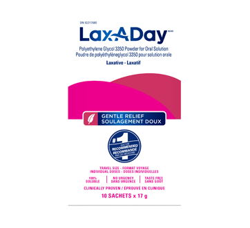 Image 1 du produit Lax-A-Day - Lax-A-Day Peg 3350, poudre - sachets, 10 x 17 g