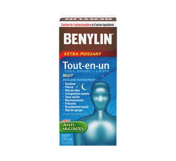 Image du produit Benylin - Benylin Tout-en-Un Rhume et Grippe sirop extra-puissant, 170 ml