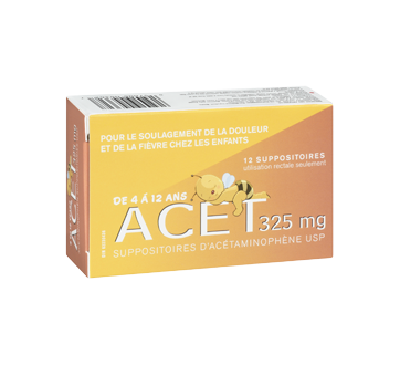 Image 2 du produit Acet - Acet 325 mg suppositoires d'acétaminophène USP, 12 unités