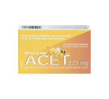 Image 3 du produit Acet - Acet 325 mg suppositoires d'acétaminophène USP, 12 unités