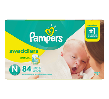 Pampers Couches Swaddlers pour bébé actif, taille 7, 66 couches - 66 ea