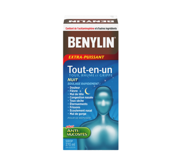 Image 1 du produit Benylin - Benylin Tout-en-Un Rhume et Grippe formule nuit sirop extra-puissant, 270 ml