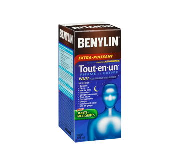 Image 2 du produit Benylin - Benylin Tout-en-Un Rhume et Grippe formule nuit sirop extra-puissant, 270 ml