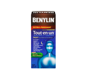 Image 3 du produit Benylin - Benylin Tout-en-Un Rhume et Grippe formule nuit sirop extra-puissant, 270 ml