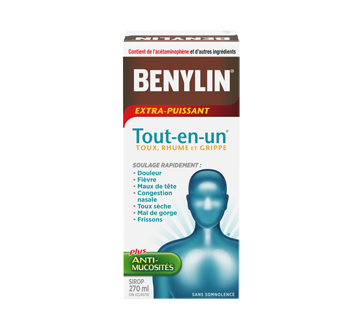 Image 1 du produit Benylin - Benylin Tout-en-Un  Rhume et Grippe sirop extra-puissant, 270 ml