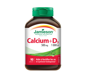 Image 1 du produit Jamieson - Calcium 500 mg & vitamine D 3 1,000 ui, 90 unités