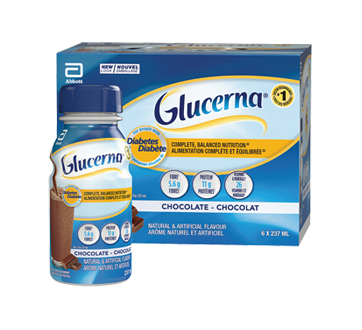 Image 1 du produit Glucerna - Substitut de repas pour les personnes diabétiques, 6 x 237 ml, chocolat