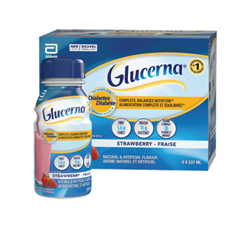 Image 1 du produit Glucerna - Boisson nutritive pour diabétiques, 6 x 237 ml, fraise