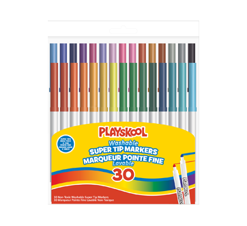 Marqueur pointe fine lavable, 30 unités – Playskool : Crayons de couleur