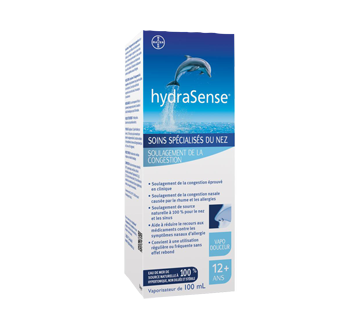 Image 1 du produit HydraSense - Eau de mer de source naturelle non diluée à 100%, soulagement de la congestion, 100 ml
