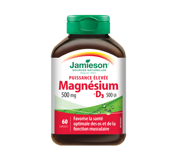 Image 1 du produit Jamieson - Magnésium puissance élevée + vitamine D3, 60 unités