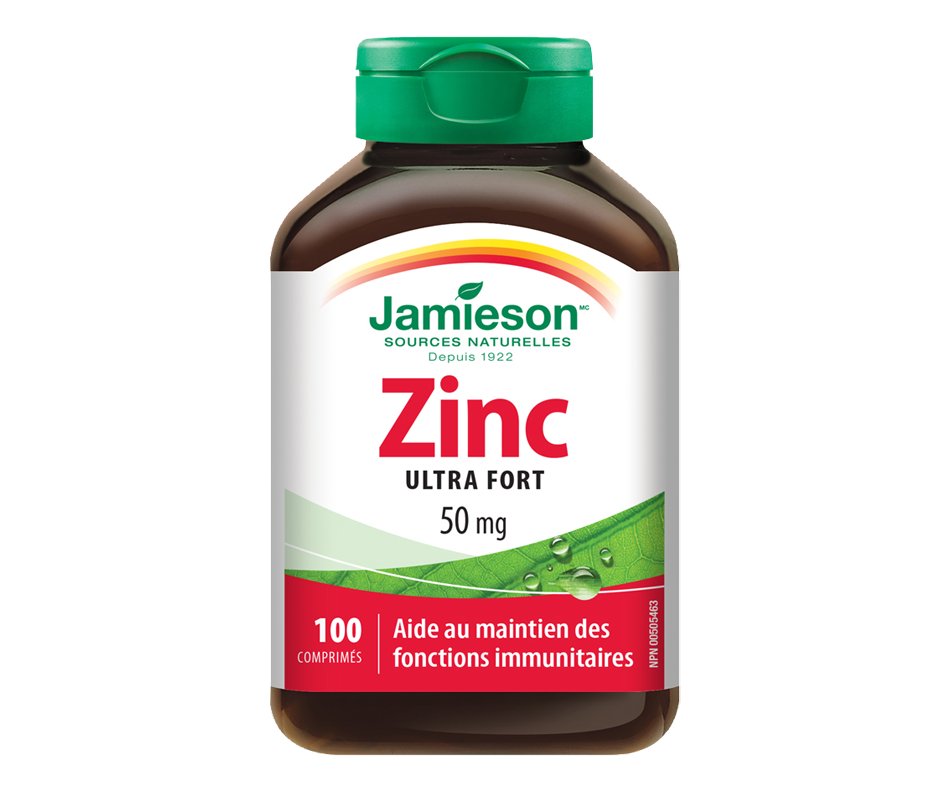 Zing ultrafort 50 mg, 100 unités Jamieson Zinc Jean Coutu