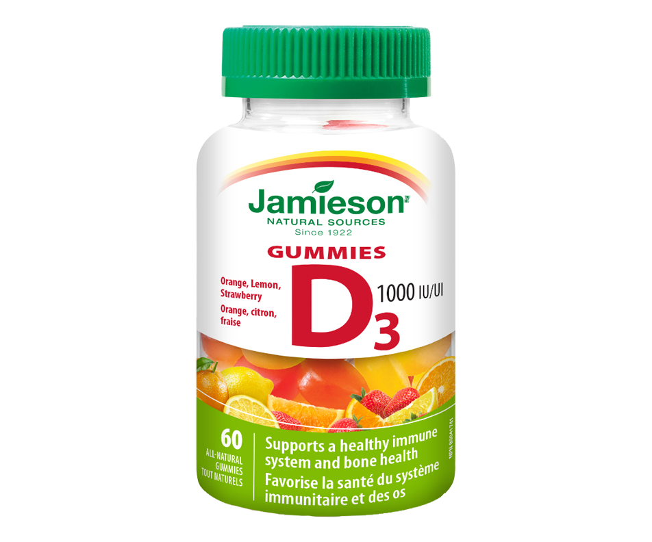 Vitamine D gummies 1000 ui, 60 unités Jamieson Vitamine d Jean Coutu