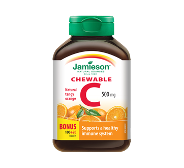 Image 1 du produit Jamieson - Vitamine C 500 mg  croquable, orange, 100+20 unités