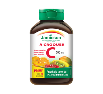Image 1 du produit Jamieson - Vitamine C 500 mg  croquable, saveurs assorties, 120 unités