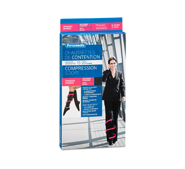 Chaussettes de contention opaques, 1 unité, Femme, Noir, Moyenne