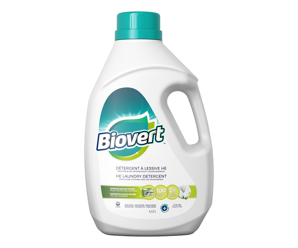 Biovert détergent HE, 4,43 L, coton frais Biovert Détergent Jean