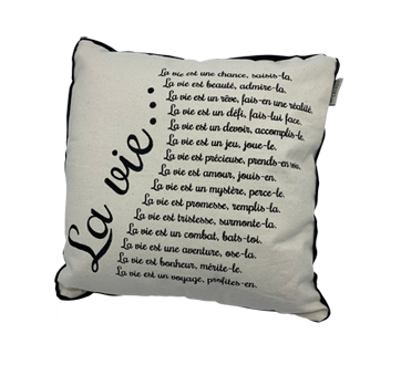 Coussin, la vie naturelle broderie, 1 unité