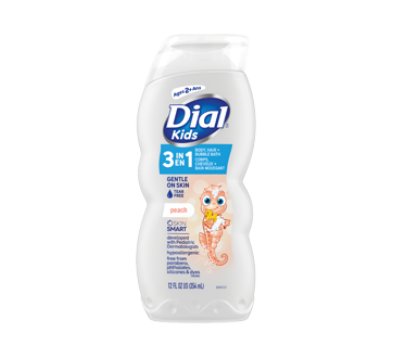 Dial Kids nettoyant pour le corps + les cheveux, 355 ml, peau de pêche