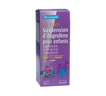 Image du produit Personnelle - Suspension d'ibuprofène pour enfants, 120 ml, raisin