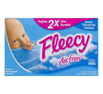 Image 1 du produit Fleecy - Assouplissant en feuille, 80 unités, air frais