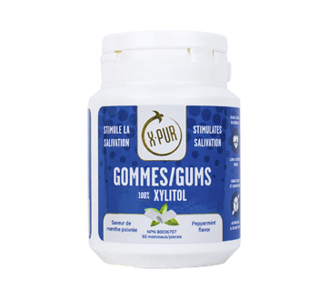 Gommes 100 % Xylitol, 50 unités, menthe