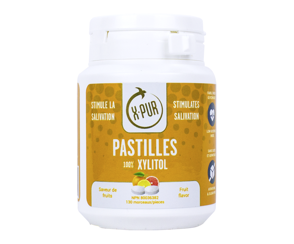 Pastilles 100 Xylitol, 130 unités, fruits XPur Produit soin