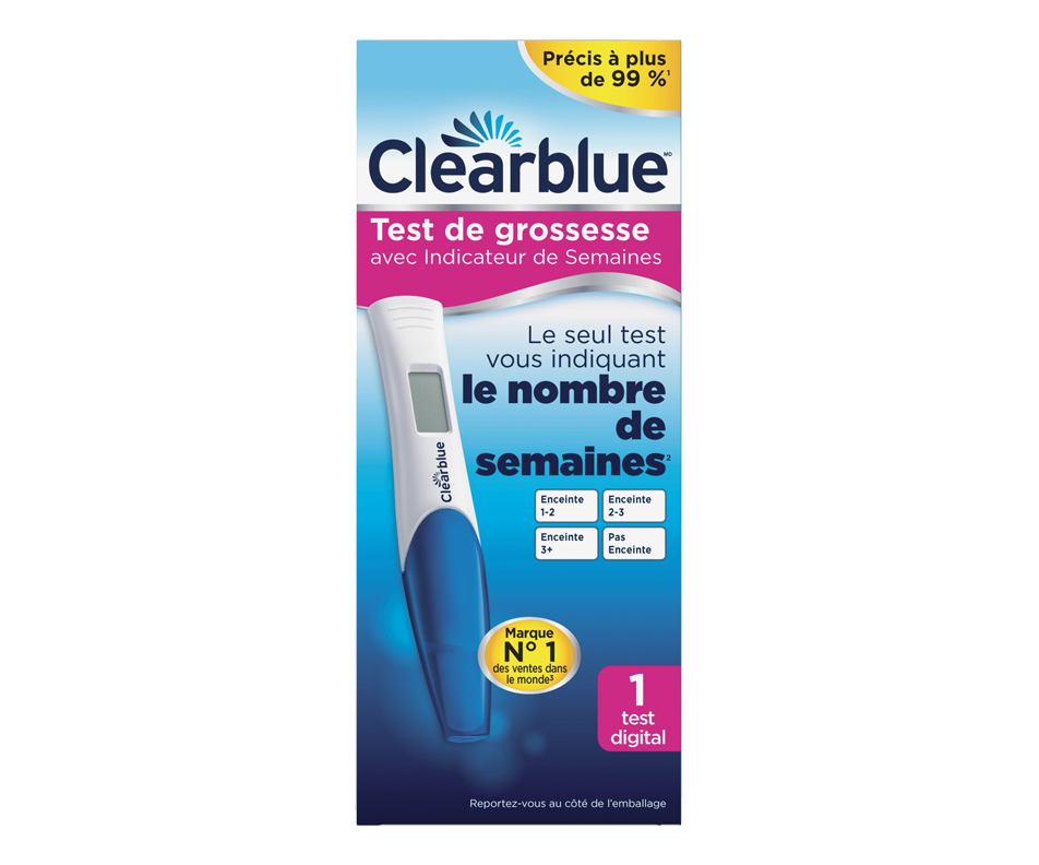 Test de grossesse avec indicateur de semaines, 1 unité Clearblue Test de grossesse Jean Coutu