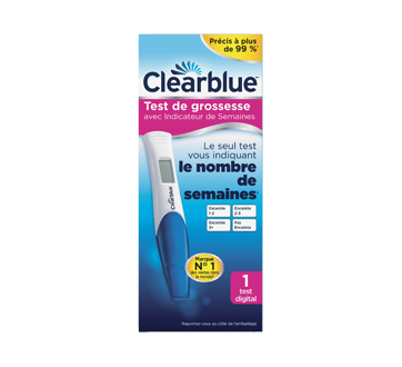 Test de grossesse avec indicateur de semaines, 1 unité – Clearblue : Test  de grossesse | Jean Coutu