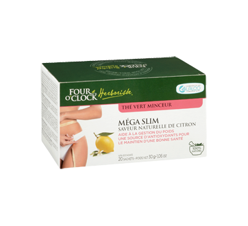 Image 2 du produit Four O'Clock Herboriste - Méga Slim thé vert minceur, 20 unités, saveur naturelle de citron